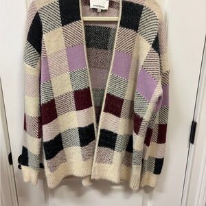 Anthropologie Multicolor Checkered Cardigan